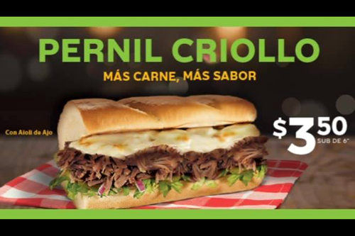 Llega el sándwich de pernil con sabor criollo a Subway