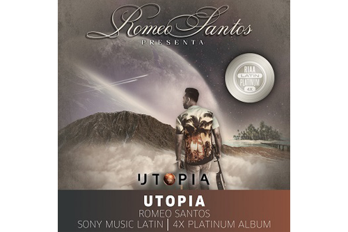 Utopía  de  Romeo Santos certificado 4x Plantino (RIAA) por sus ventas