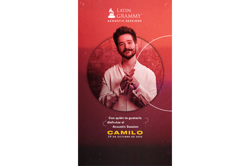 Mastercard y La Academia Latina de la Grabación® te invitan al primer Latin GRAMMY® Acoustic Sessions virtual con Camilo