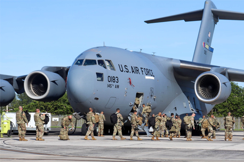 Soldados y Aviadores de la GNPR salen hacia Washington, DC en apoyo a la Ceremonia de Inauguración Presidencial