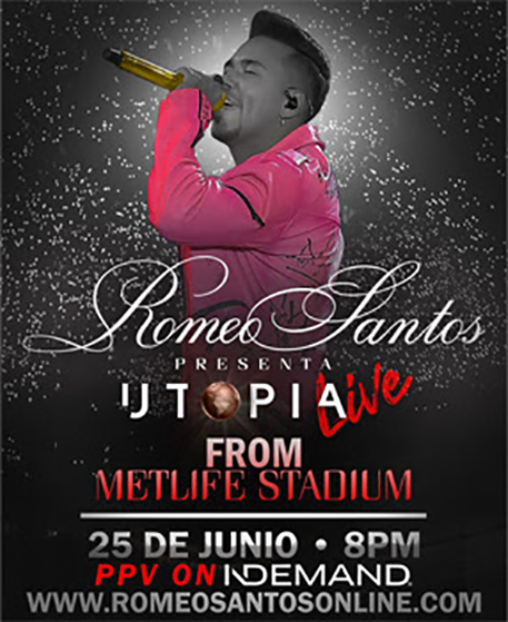 Sony Music Latin, Chimby Productions, Endeavor Streaming and Indemand Announce Romeo Santos: Utopia Live From MetLife Stadium Concert Film And Romeo Santos: The King of Bachata Documentary Film Set To Premiere On June 25 On Pay-Per-View