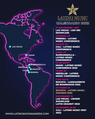Ya se aproxima el Tour 2022 con Latino Music Conference & Awards El Movistar Arena en Bogotá, es el escenario elegido para la gran noche de gala el 19 de octubre!