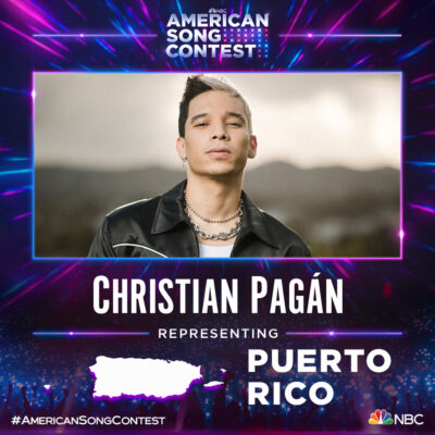 Christian Pagán representará a Puerto Rico en la competencia de NBC “American Song Contest”