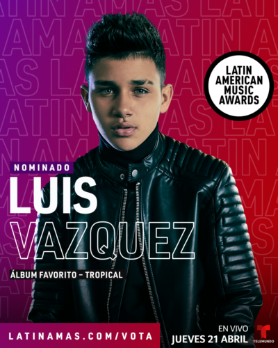 Luis Vázquez se alza con su primera nominación en los Latin American Music Awards 2022