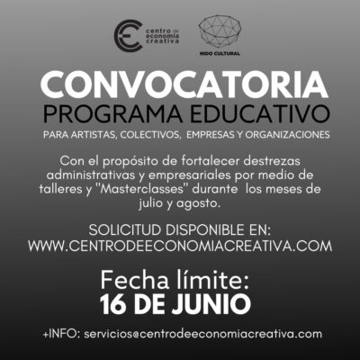 Abren convocatoria para programa educativo dirigido a artistas y entidades creativas