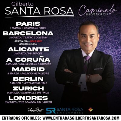 Gilberto Santa Rosa cerrará su exitoso “Camínalo Tour” presentándose en emblemáticos escenarios de Europa