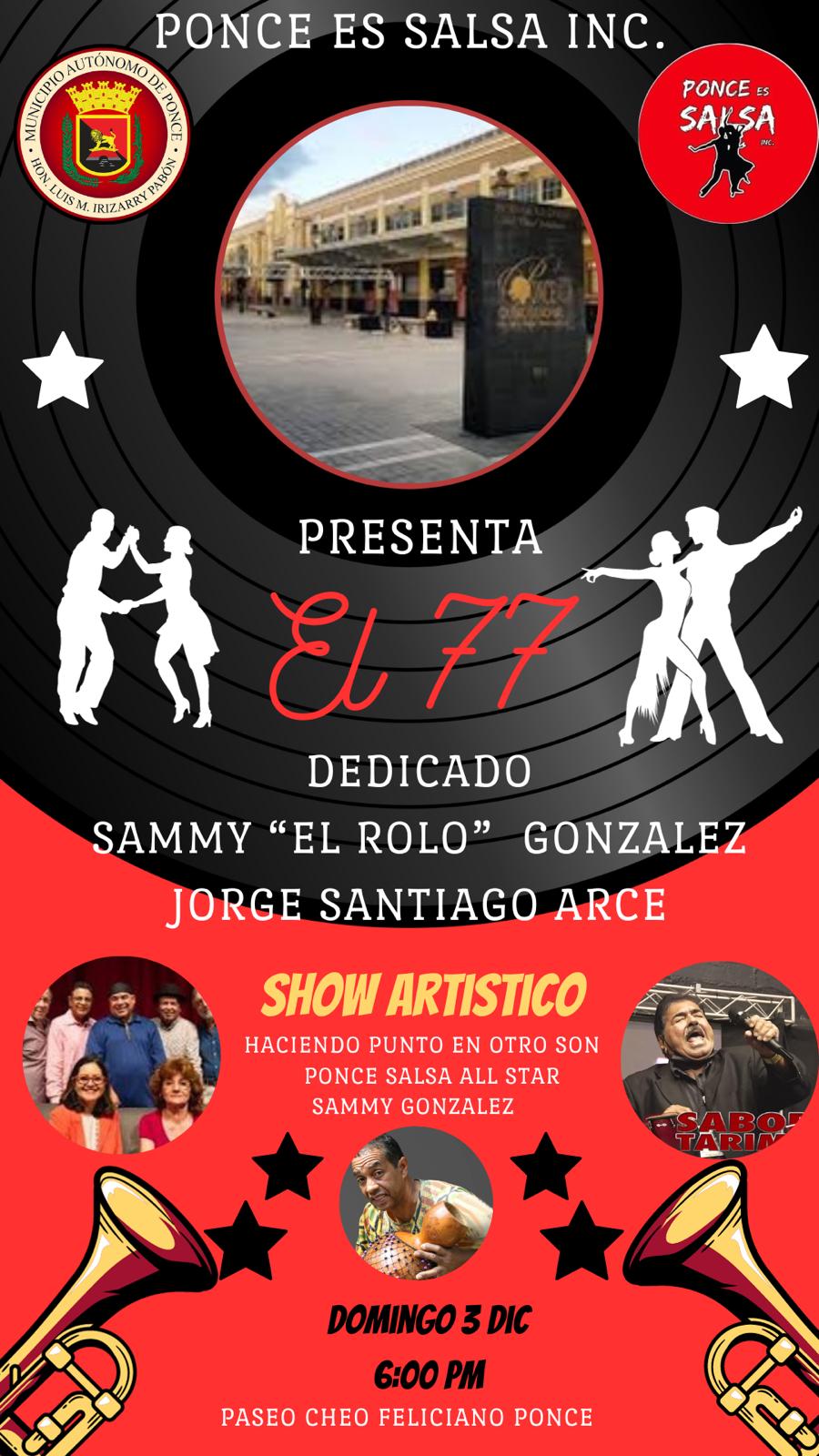Invitación al evento Ponce es Salsa presenta El 77