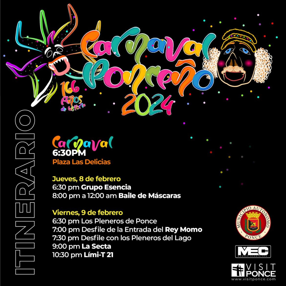 Ponce invita a celebrar por todo lo alto su “Carnaval Ponceño”