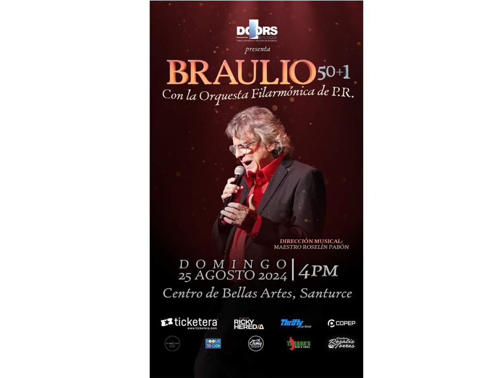 Será inolvidable Braulio en “50 +1” con la Orquesta Filarmónica de Puerto Rico