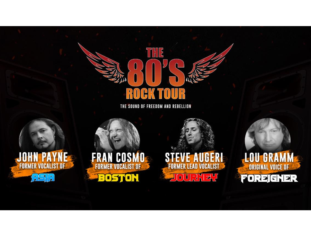 The 80’s Rock Tour reúne por primera vez en un escenario a cuatro leyendas del rock John Payne, Fran Cosmo, Lou Gramm y Steve Augeri