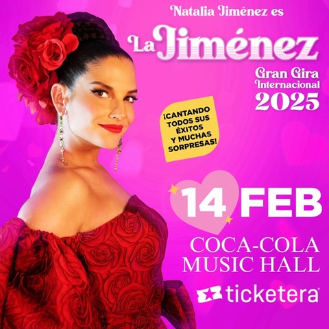 Natalia Jiménez gira “La Jiménez” 14 de febrero Coca Cola Music Hall