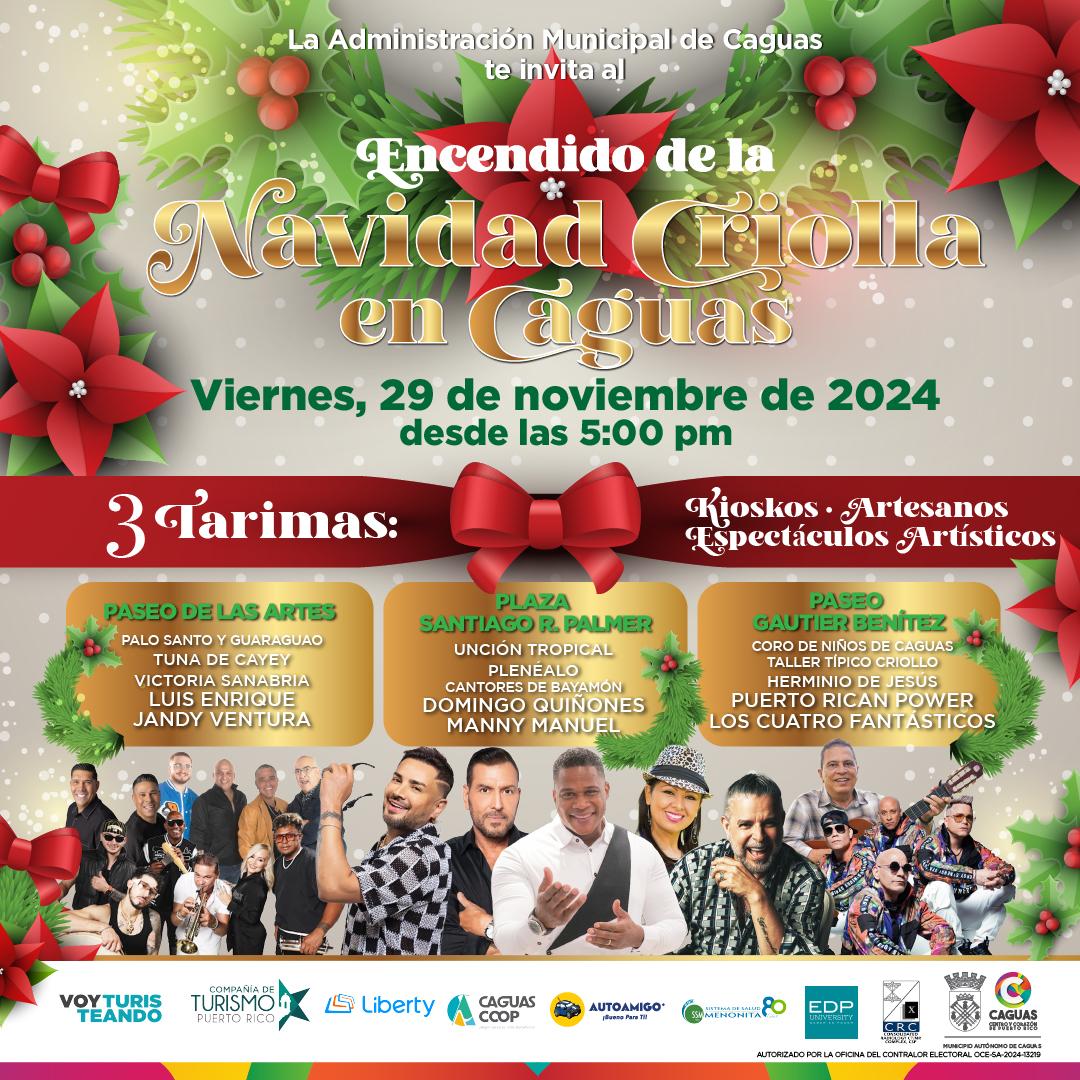 Caguas se ilumina con el Encendido de la Navidad Criolla 2024