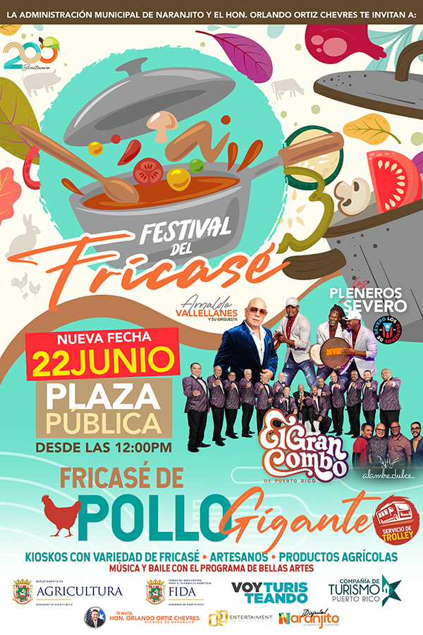 Naranjito listo para llevar a cabo el Festival del Fricasé el 22 de junio para el disfrute de todos los visitantes