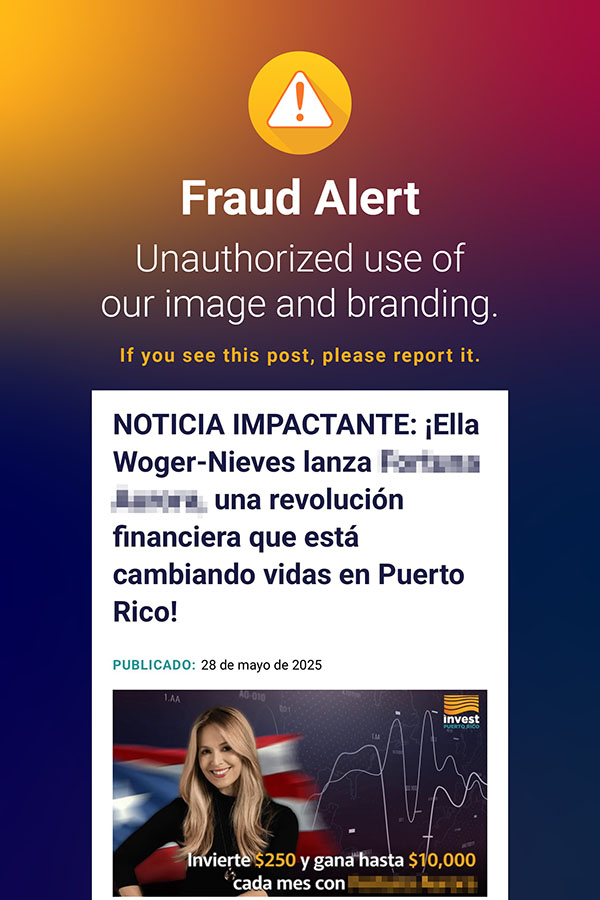 Invest Puerto Rico denuncia uso indebido de la imagen de su CEO en Operación Fraudulenta