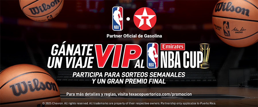 Texaco con Techron te lleva VIP al Emirates NBA Cup en Las Vegas