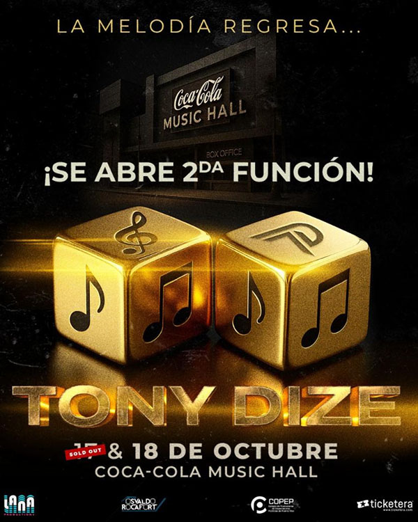 Agotada en tiempo récord la venta de boletos para el concierto de Tony Dize “La Melodía Regresa”