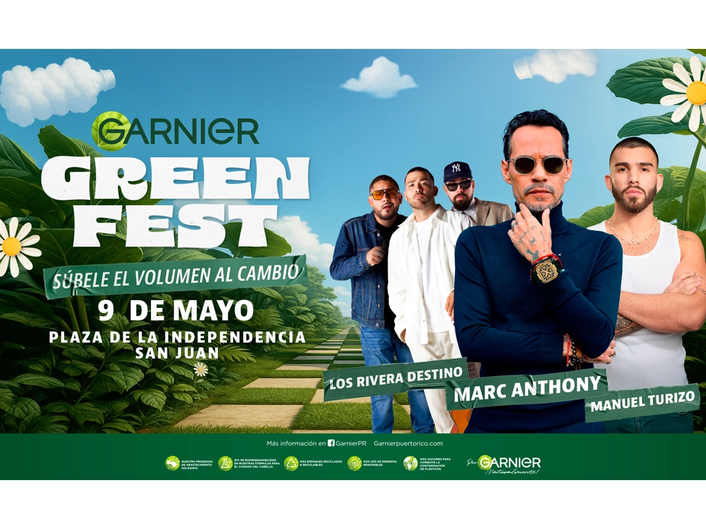 Marc Anthony, Manuel Turizo y Los Rivera Destino se unen al Garnier Green Fest 2026