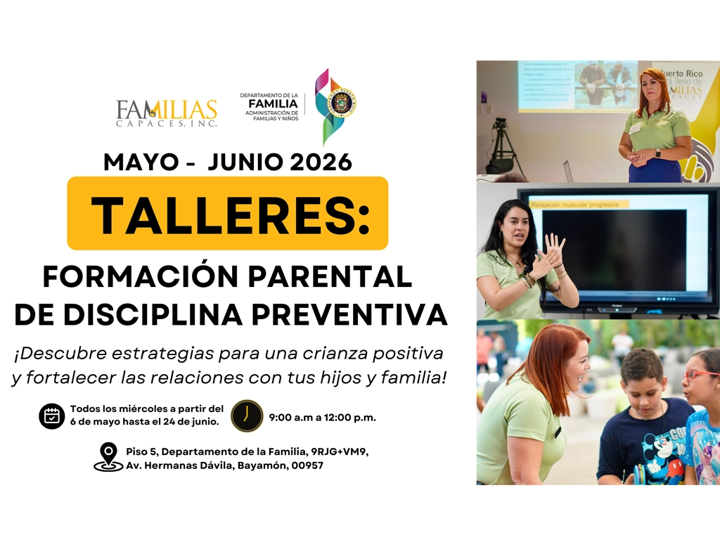 Talleres libres de costo orientarán sobre disciplina preventiva y comunicación familiar